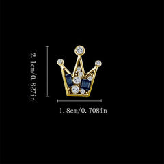 2pcs Crown Brooch Collar Pin Couple Set Unisex Suit Accessories