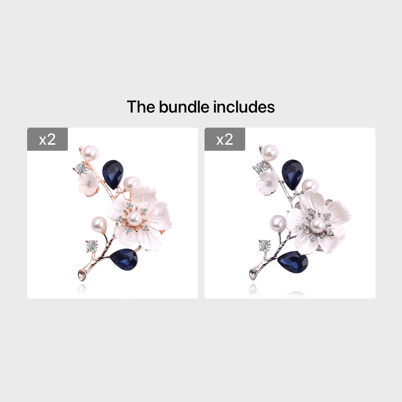 Temperament Shell Crystal Plum Blossom Brooch Silk Scarf Buckle Corsage
