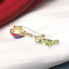 Colorful Balloon Frog Brooch Pin for Men