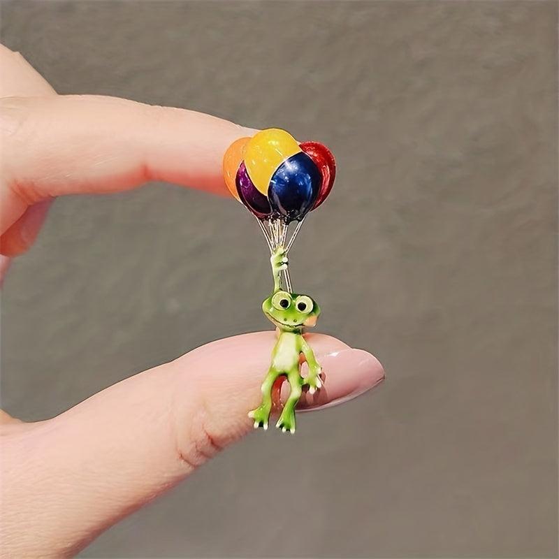 Colorful Balloon Frog Brooch Pin for Men