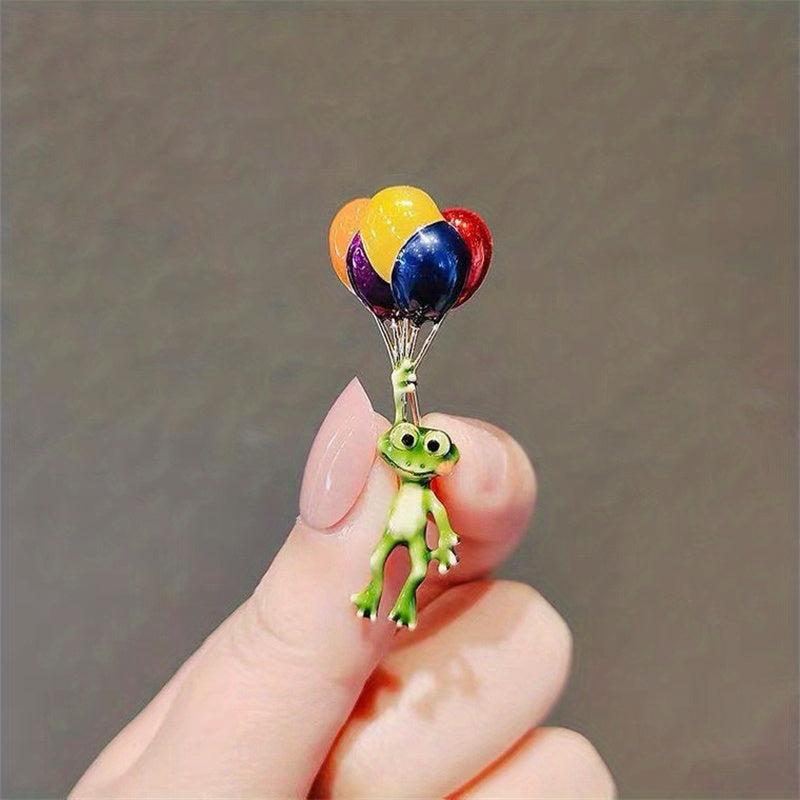 Colorful Balloon Frog Brooch Pin for Men