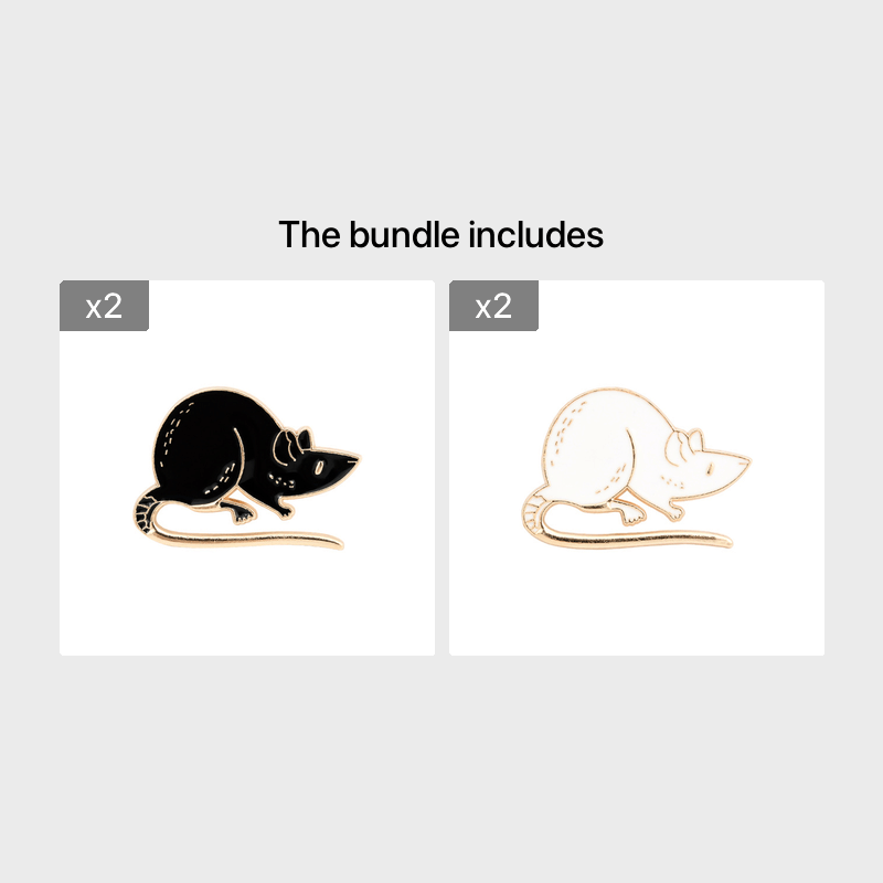 Cute Cat and Mouse Brooch Anime Pin