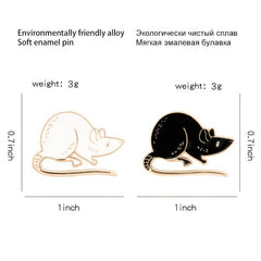 Cute Cat and Mouse Brooch Anime Pin