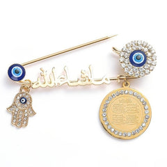 Men's Palm Round Plate Brooch Jewelry Gift