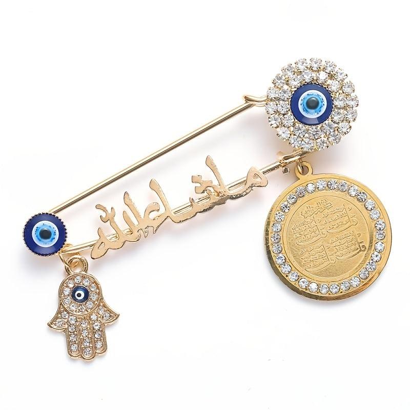 Men's Palm Round Plate Brooch Jewelry Gift