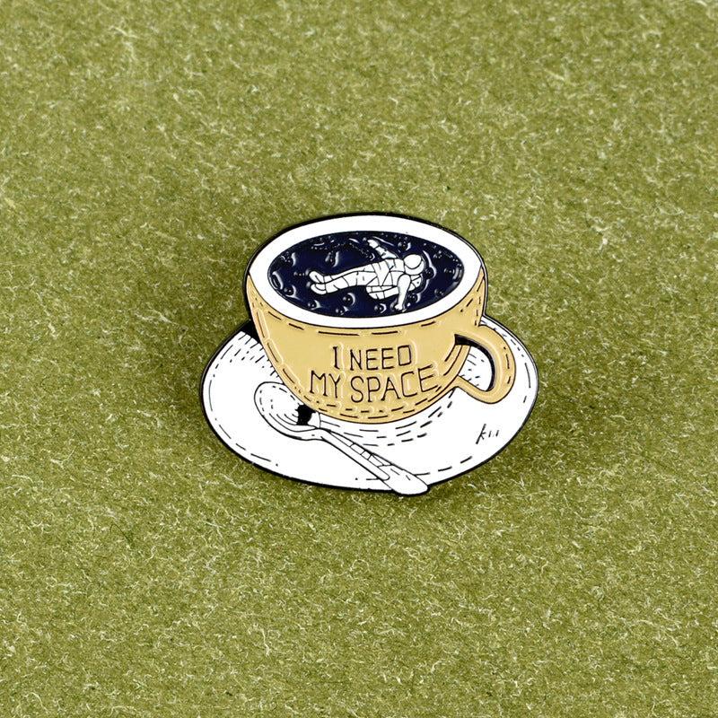 Men's Astronaut Coffee Mug Brooch