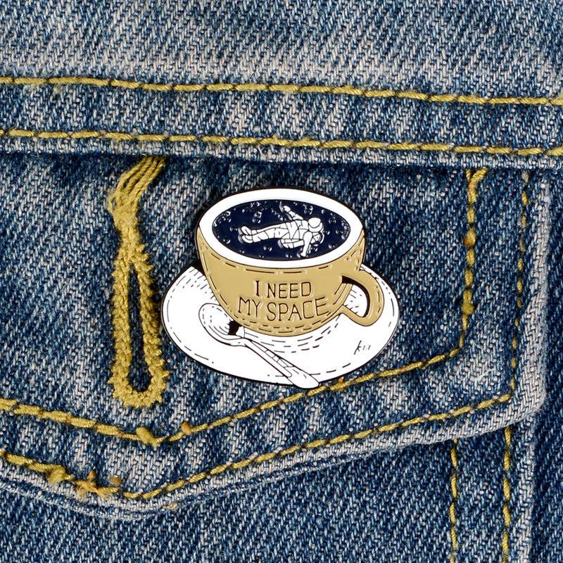 Men's Astronaut Coffee Mug Brooch