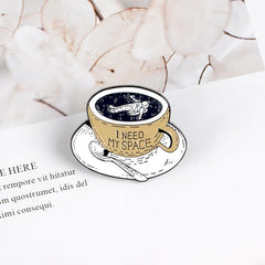 Men's Astronaut Coffee Mug Brooch