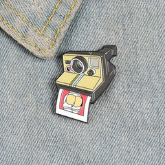 Polaroid Camera Enamel Brooch