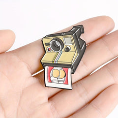 Polaroid Camera Enamel Brooch