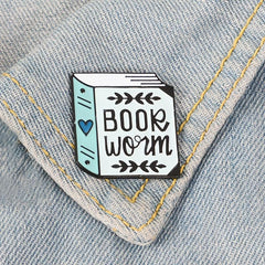 Bookworm Zinc Alloy Brooch For Birthday Gift