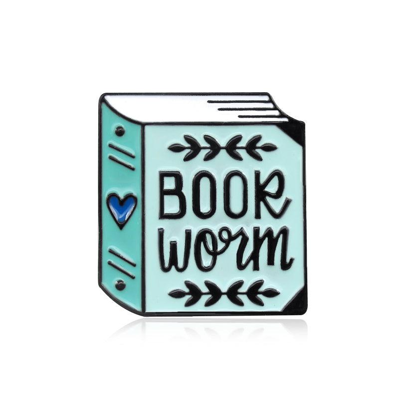 Bookworm Zinc Alloy Brooch For Birthday Gift