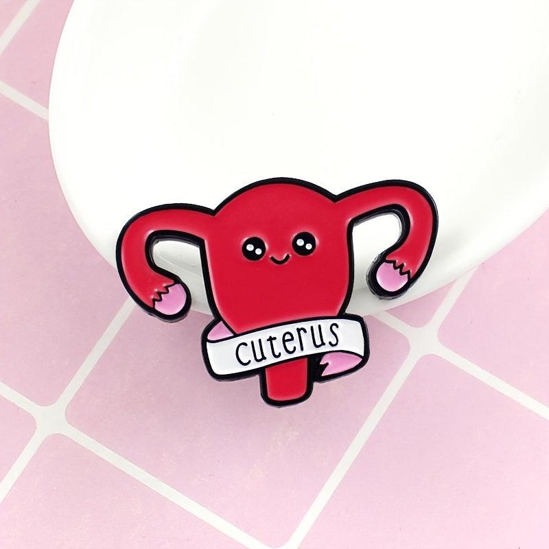 Cuterus Letter Red Uterus Brooch