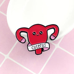 Cuterus Letter Red Uterus Brooch