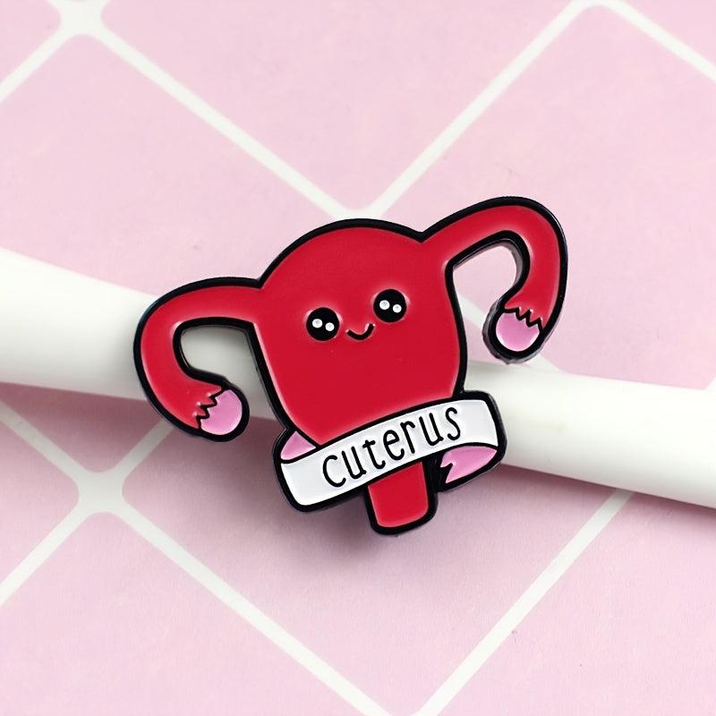 Cuterus Letter Red Uterus Brooch