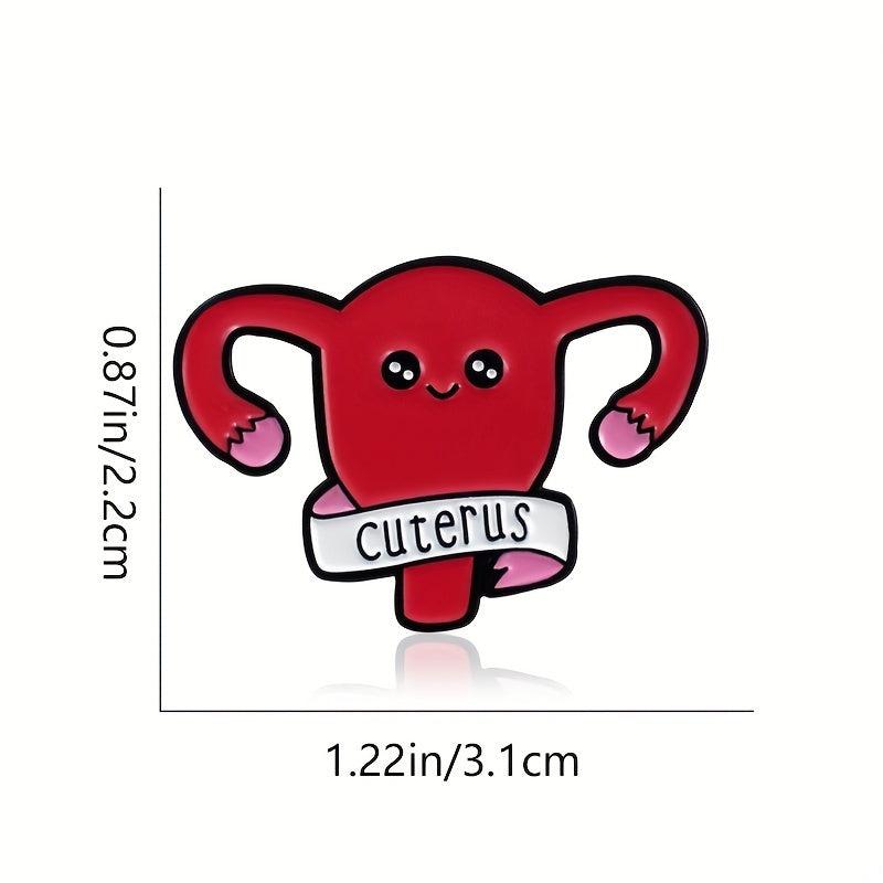 Cuterus Letter Red Uterus Brooch