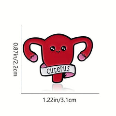 Cuterus Letter Red Uterus Brooch
