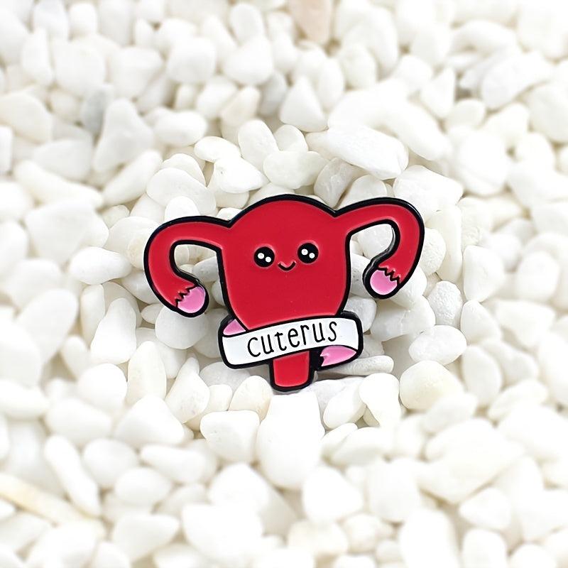 Cuterus Letter Red Uterus Brooch
