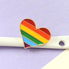 Rainbow Heart Gay Brooch LGBTQ Pride Lapel Pin LGBT Badge Accessory