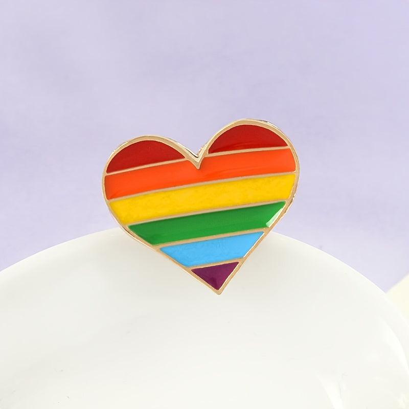 Rainbow Heart Gay Brooch LGBTQ Pride Lapel Pin LGBT Badge Accessory