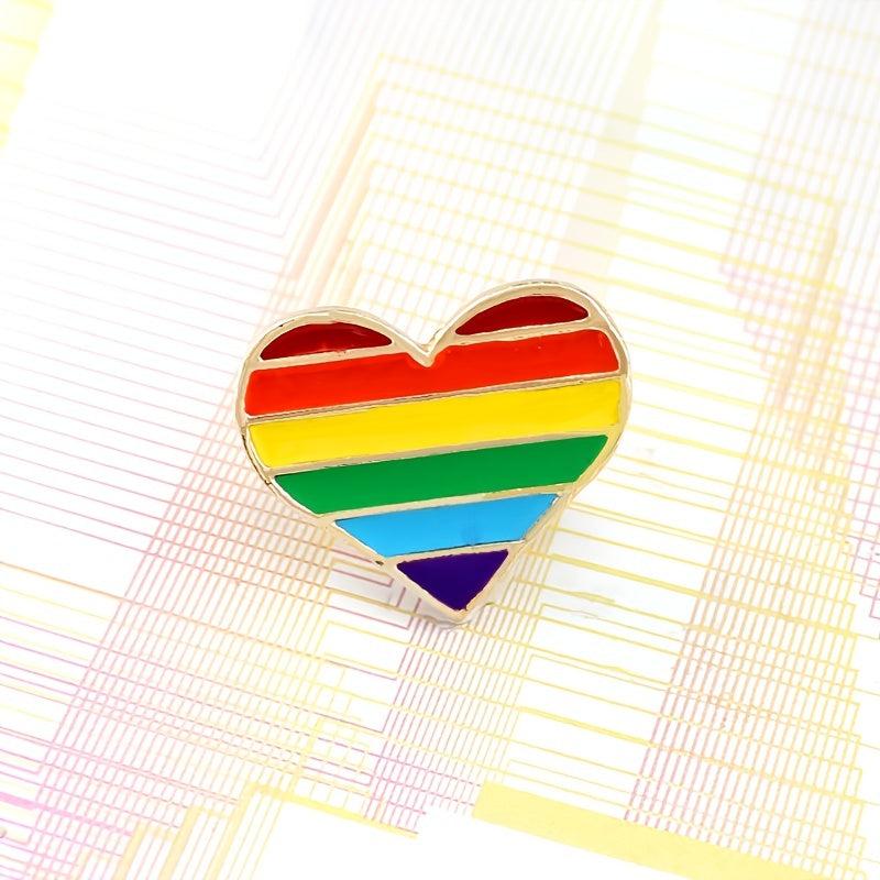 Rainbow Heart Gay Brooch LGBTQ Pride Lapel Pin LGBT Badge Accessory