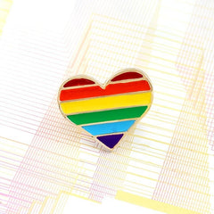Rainbow Heart Gay Brooch LGBTQ Pride Lapel Pin LGBT Badge Accessory
