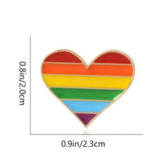 Rainbow Heart Gay Brooch LGBTQ Pride Lapel Pin LGBT Badge Accessory