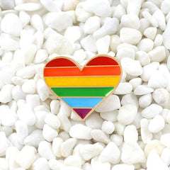 Rainbow Heart Gay Brooch LGBTQ Pride Lapel Pin LGBT Badge Accessory