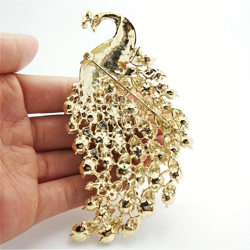 Glamour Zircon Peacock Brooch Pin Multicolor Women Party Wedding
