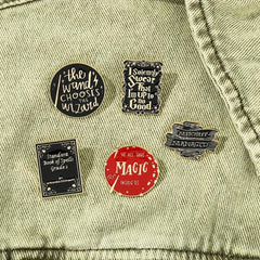10pcs Cartoon Brooches Newspaper Book Brooch