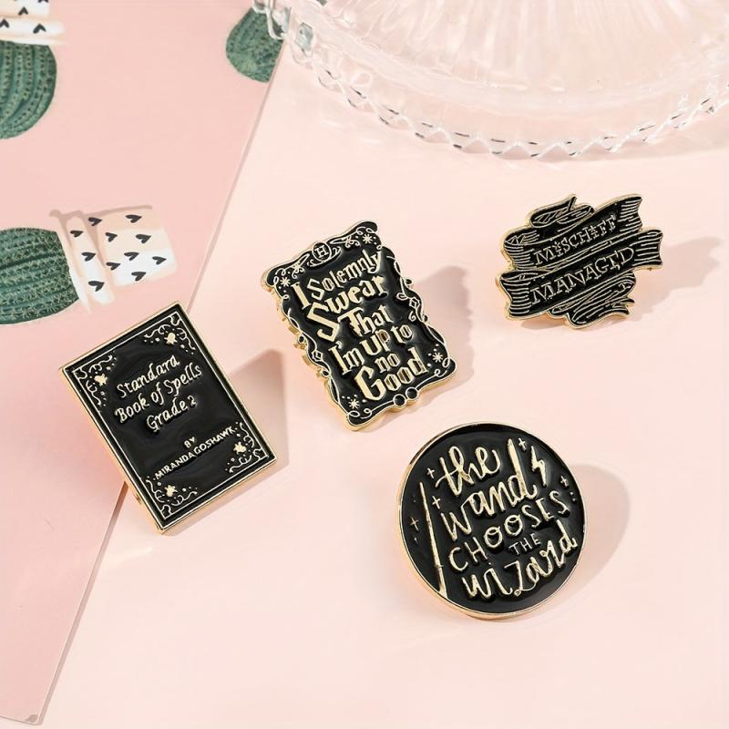10pcs Cartoon Brooches Newspaper Book Brooch