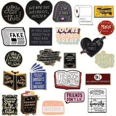 10pcs Cartoon Brooches Newspaper Book Brooch