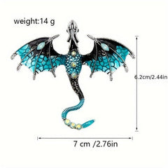 Enamel Fly Dragon Brooch Animal Pin Winter Jewelry