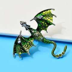 Enamel Fly Dragon Brooch Animal Pin Winter Jewelry