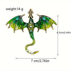 Enamel Fly Dragon Brooch Animal Pin Winter Jewelry
