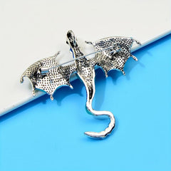 Enamel Fly Dragon Brooch Animal Pin Winter Jewelry