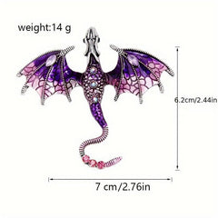 Enamel Fly Dragon Brooch Animal Pin Winter Jewelry