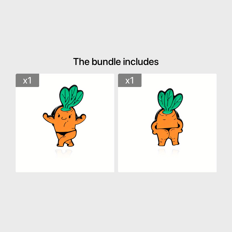 Cartoon Carrot Doll Jewelry Brooch For Men