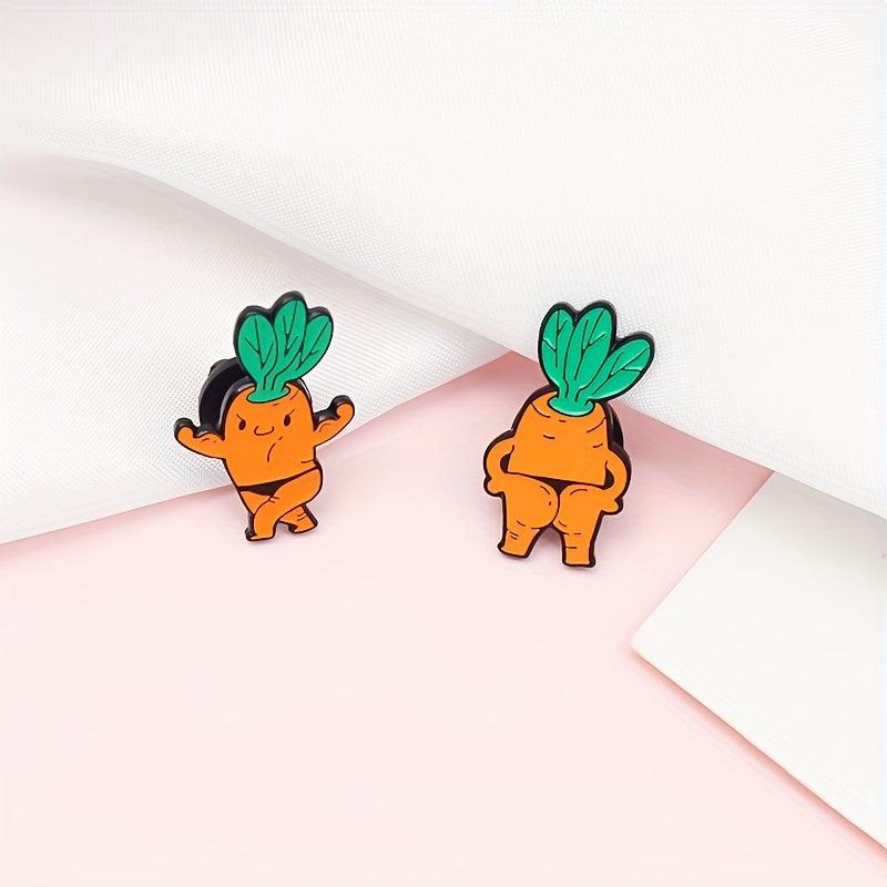 Cartoon Carrot Doll Jewelry Brooch For Men