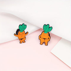 Cartoon Carrot Doll Jewelry Brooch For Men