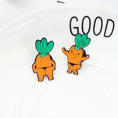 Cartoon Carrot Doll Jewelry Brooch For Men