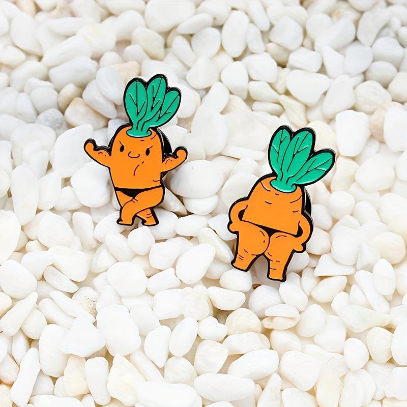 Cartoon Carrot Doll Jewelry Brooch For Men