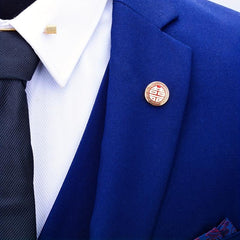 Golden Festive Brooch For Men Wedding Corsage