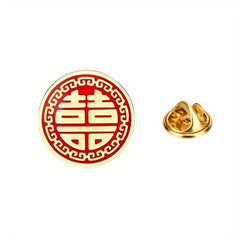 Golden Festive Brooch For Men Wedding Corsage