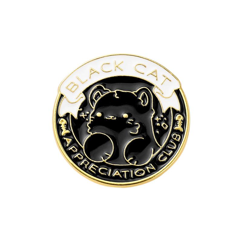 Casual Cat Metal Enamel Brooch for Backpack Accessories