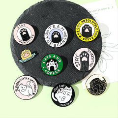 Casual Cat Metal Enamel Brooch for Backpack Accessories