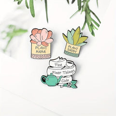 Plant Mama Plant Daddy Succulent Aloe Brooch