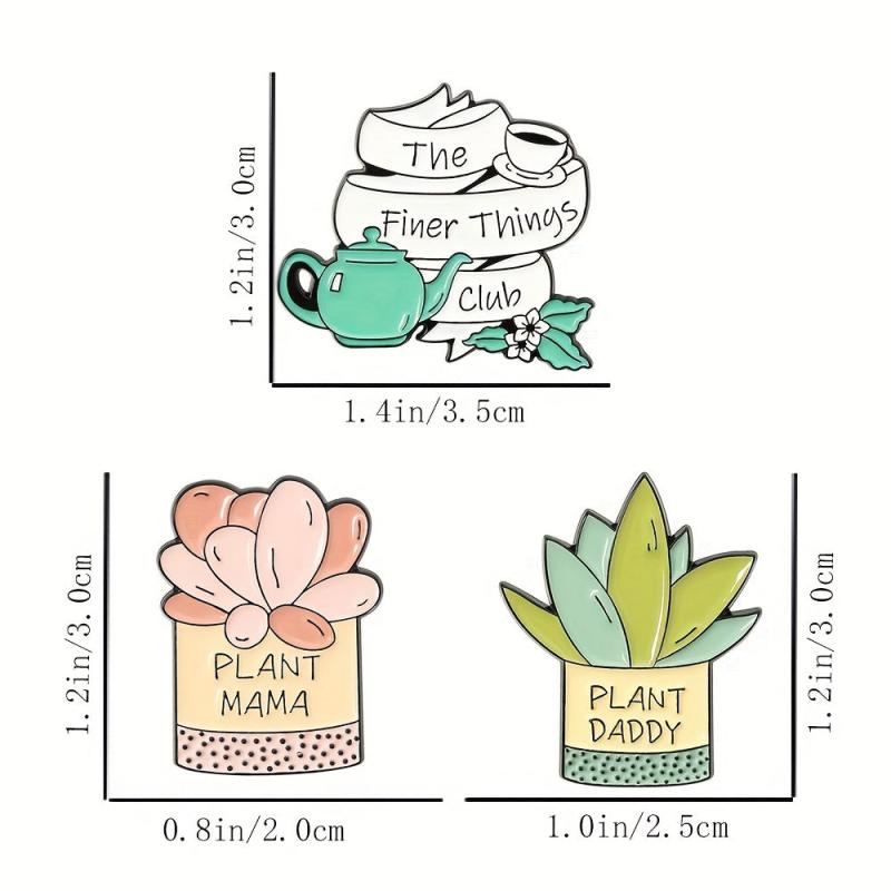 Plant Mama Plant Daddy Succulent Aloe Brooch