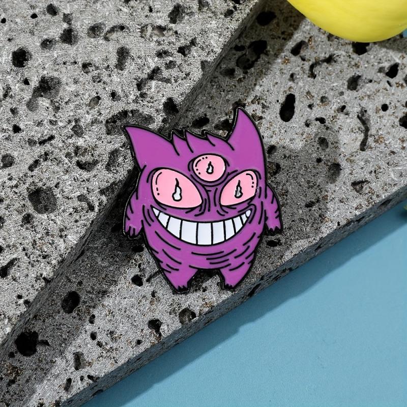 Funny Three Eyed Monster Enamel Pin For Men