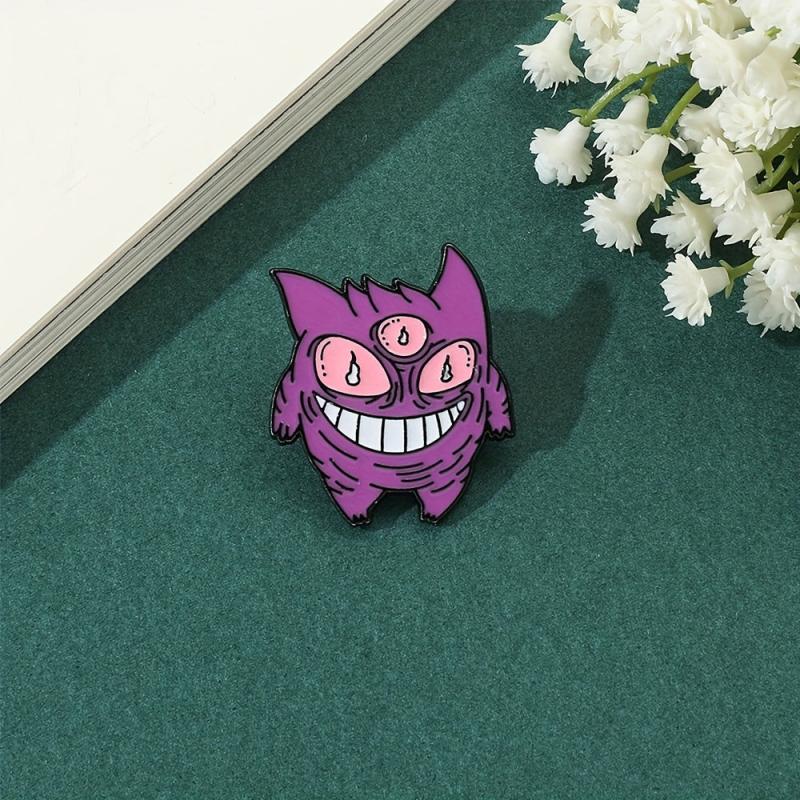 Funny Three Eyed Monster Enamel Pin For Men